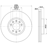 Hella Pagid Brake Disc Rotors PAIR PRO 55872PRO