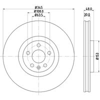 Hella Pagid Brake Disc Rotors PAIR PRO High Carbon 55898PRO_HC