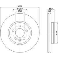 Hella Pagid Brake Disc Rotors PAIR PRO High Carbon 56077PRO_HC