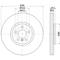 Hella Pagid Brake Disc Rotors PAIR PRO High Carbon 56162PRO_HC