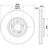 Hella Pagid Brake Disc Rotors PAIR PRO High Carbon 56167PRO_HC