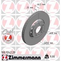 Zimmermann Front Brake Disc Rotor Pair  8D0-615-301J