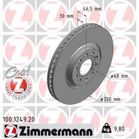 Zimmermann Front Brake Disc Rotor Pair  8D0-615-301M
