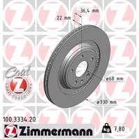 Zimmermann Rear Brake Disc Rotor Pair  8K0-615-601C