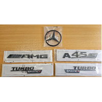 Gloss Black A45S (Black S) AMG TURBO 4MATIC+ Rear Star replacement Badge W177