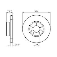 Genuine Bosch Front Brake Rotors Discs Set BD033