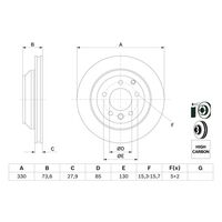 Genuine Bosch Rear Brake Rotors Discs Set BD1025
