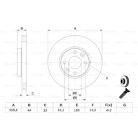 Genuine Bosch Front Brake Rotors Discs Set BD1033