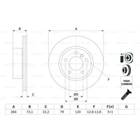 Genuine Bosch Front Brake Rotors Discs Set BD1081