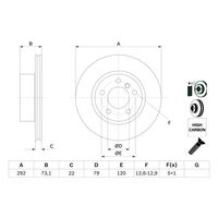 Genuine Bosch Front Brake Rotors Discs Set BD1082