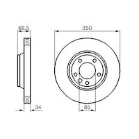 Genuine Bosch Front Brake Rotors Discs Set BD1116