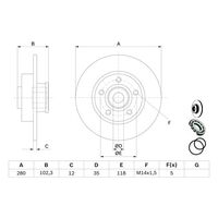 Genuine Bosch Rear Brake Rotors Discs Set BD1120