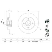 Genuine Bosch Rear Brake Rotors Discs Set BD1124