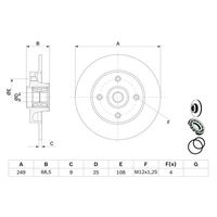 Genuine Bosch Rear Brake Rotors Discs Set BD1128