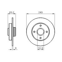 Genuine Bosch Rear Brake Rotors Discs Set BD1133