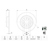 Genuine Bosch Rear Brake Rotors Discs Set BD1135