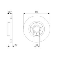Genuine Bosch Front Brake Rotors Discs Set BD1164