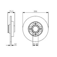 Genuine Bosch Rear Brake Rotors Discs Set BD1245