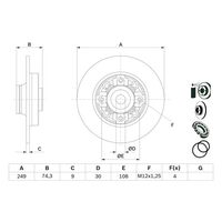 Genuine Bosch Rear Brake Rotors Discs Set BD1292