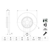 Genuine Bosch Front Brake Rotors Discs Set BD1326
