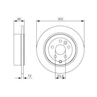 Genuine Bosch Rear Brake Rotors Discs Set BD1372
