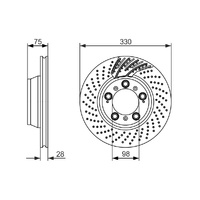 Rear Brake Rotors Set 0986479581 -Genuine Bosch