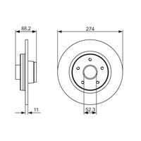Genuine Bosch Rear Brake Rotors Discs Set BD1530