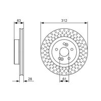 Genuine Bosch Front Brake Rotors Discs Set BD1555