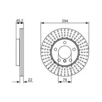 Genuine Bosch Front Brake Rotors Discs Set BD1557