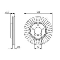 Genuine Bosch Front Brake Rotors Discs Set BD1558