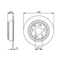 Genuine Bosch Rear Brake Rotors Discs Set BD1571
