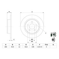 Genuine Bosch Rear Brake Rotors Discs Set BD1592