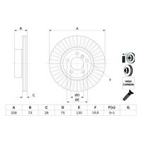 Genuine Bosch Front Brake Rotors Discs Set BD1601