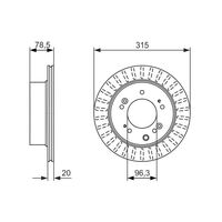 Genuine Bosch Rear Brake Rotors Discs Set BD1623
