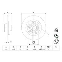 Genuine Bosch Rear Brake Rotors Discs Set BD1628