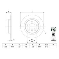 Genuine Bosch Rear Brake Rotors Discs Set BD1650