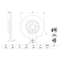 Genuine Bosch Front Brake Rotors Discs Set BD1682