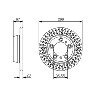 Genuine Bosch Rear Brake Rotors Set BD1696