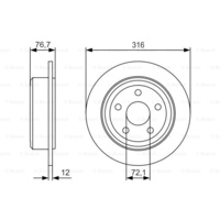 Genuine Bosch Rear Brake Rotors Discs Set BD1743