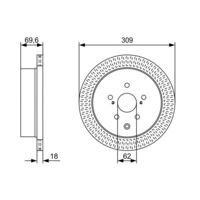 Genuine Bosch Rear Brake Rotors Discs Set BD1856