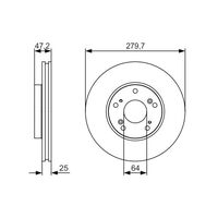 Genuine Bosch Front Brake Rotors Discs Set BD1969