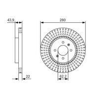 Genuine Bosch Front Brake Rotors Discs Set BD2006