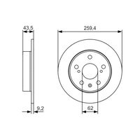 Genuine Bosch Rear Brake Rotors Discs Set BD2183