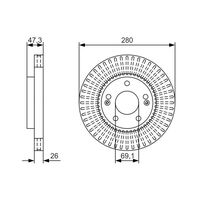 Genuine Bosch Front Brake Rotors Discs Set BD2273