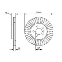 Genuine Bosch Front Brake Rotors Discs Set BD2414