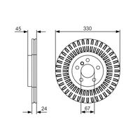 Genuine Bosch Front Brake Rotors Discs Set BD2415