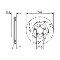 Genuine Bosch Front Brake Rotors Discs Set BD2443