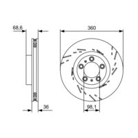Genuine Bosch Front Brake Rotors Discs Set BD2444