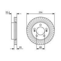 Genuine Bosch Front Brake Rotors Discs Set BD2453