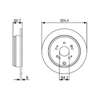Rear Brake Rotors Set 0986479V84 -Genuine Bosch